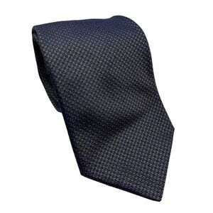 Giorgio Armani Mens Navy Blue Micro Pattern Silk Tie Made in Italy Luxury 60x4